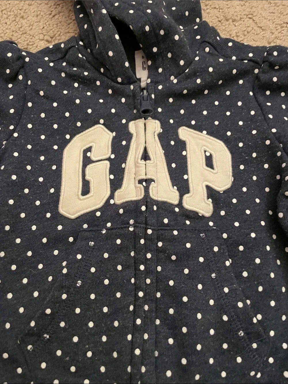 Baby GAP Navy with White Polka Dots Hoodie & Pants Set